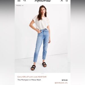 Madewell mom Jean in size 23p